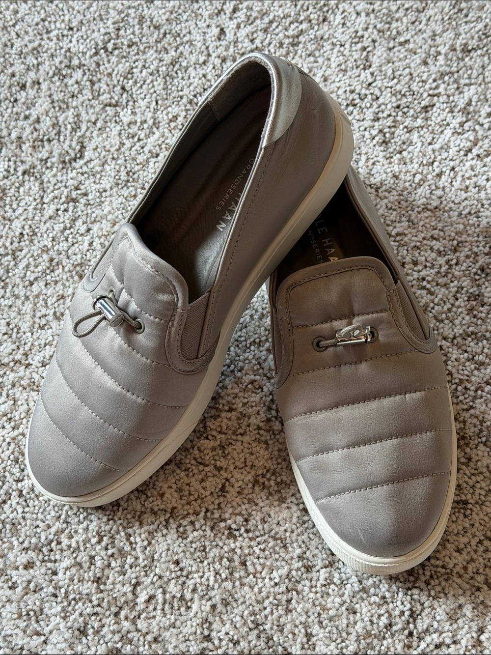 Cole Haan Quilted Slip-On Loafers in Taupe